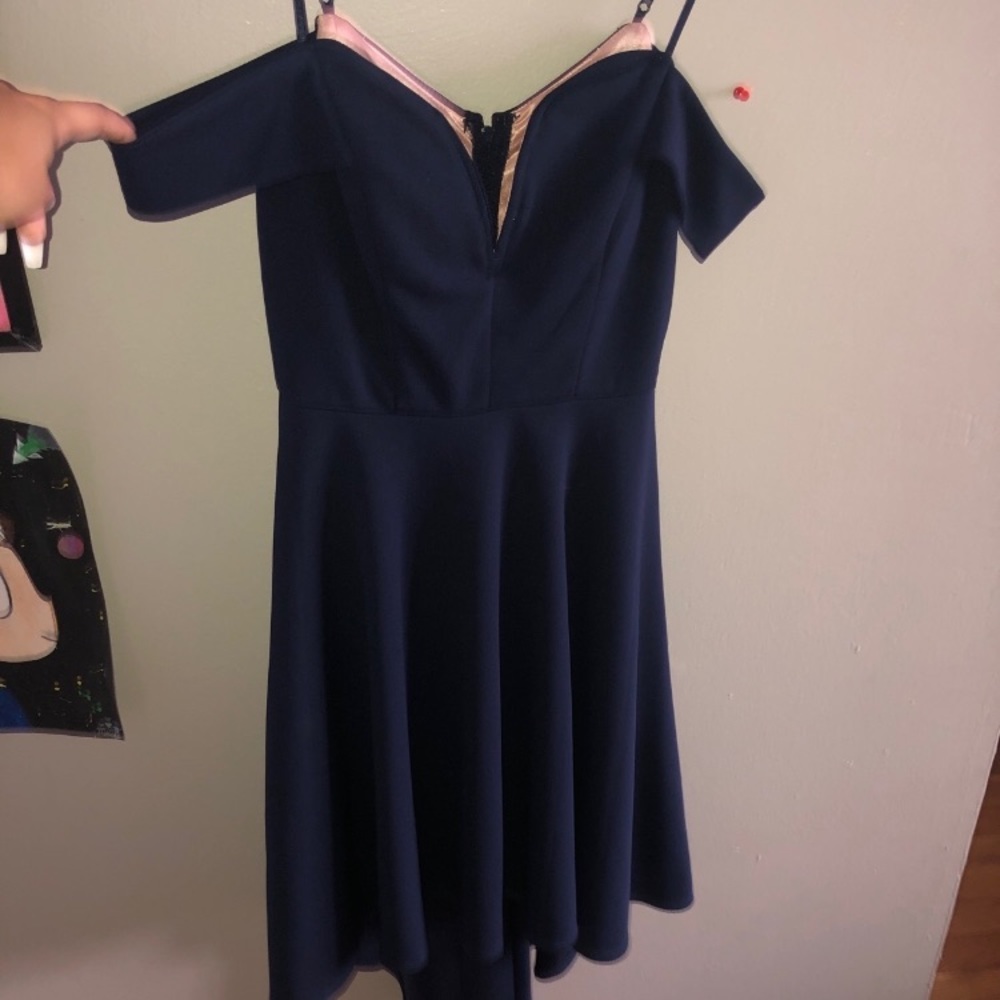 blue high low dress